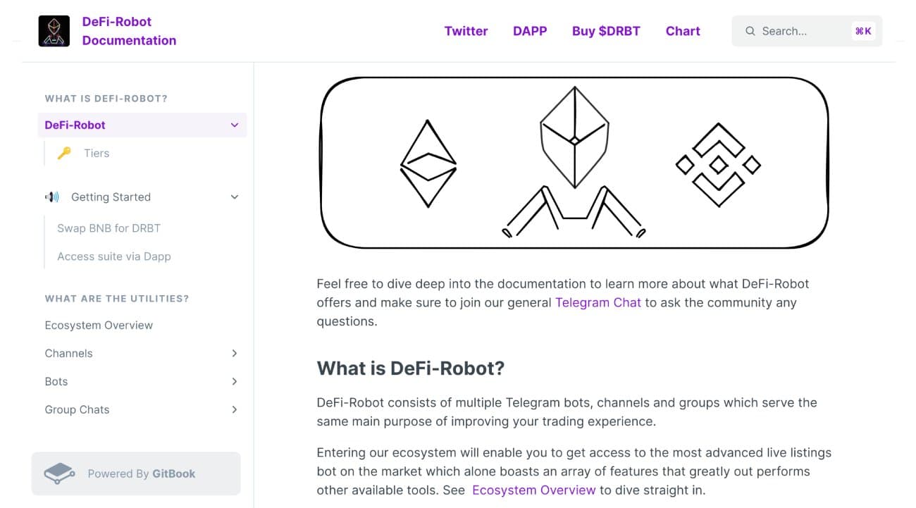 DeFi-Robot Documentation screenshot