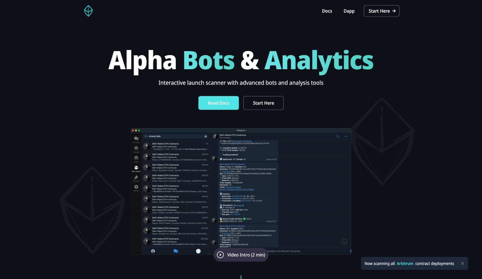 DeFi-Robot Website project screenshot