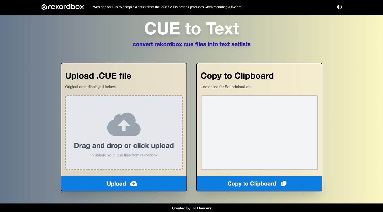 cue to text converter rekordbox app